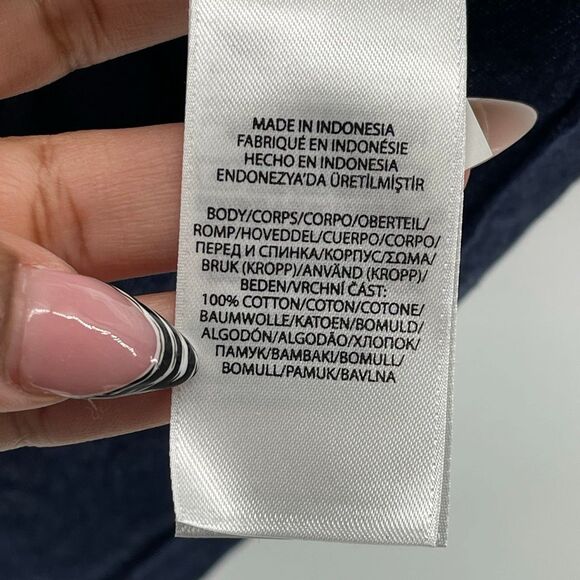 Polo Ralph Lauren Navy Crewneck T Shirt Custom Slim Fit Cotton Logo Tee Medium - Picture 8 of 11